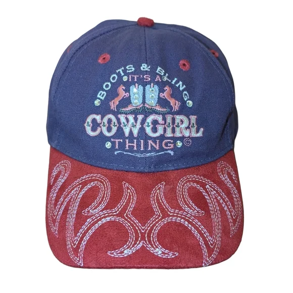 ๐ 3/$15 - "Boots & Bling" Cowgirl Women's Baseball Cap - Picture 1 of 7